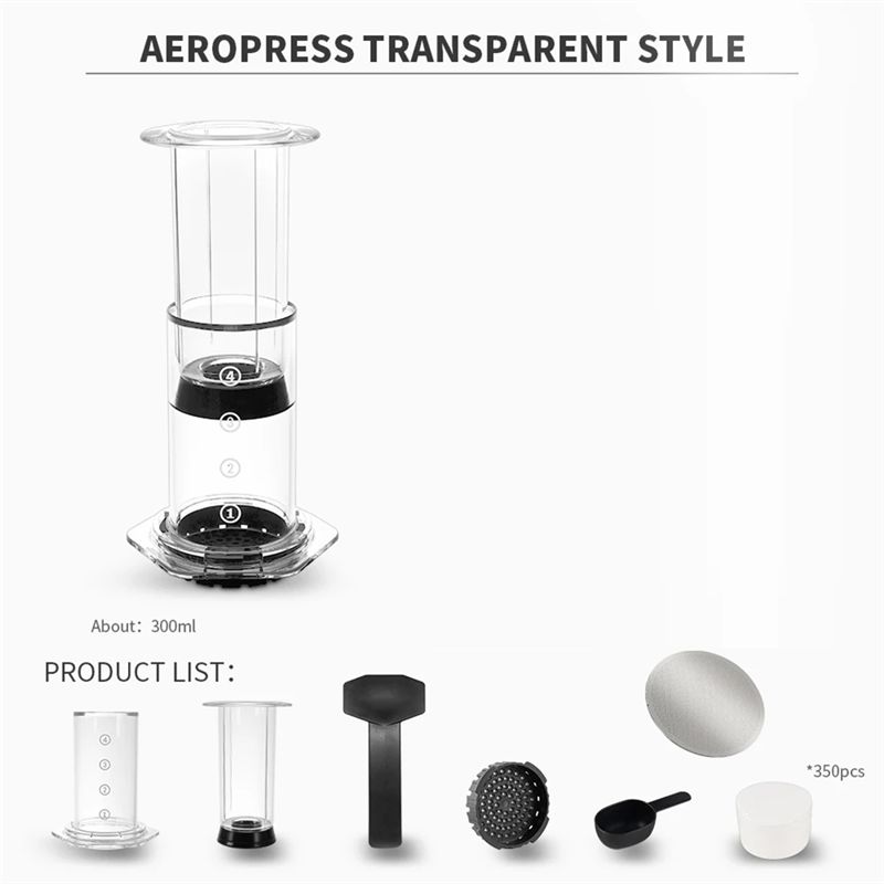 French Press Coffee Maker - A36T-Portable French Press Coffee Maker Transparent