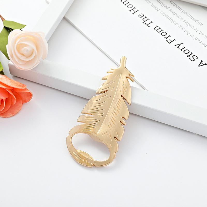 Kitchen Gadgets Gold - Gold Feathers Bottle Opener Portable Beer