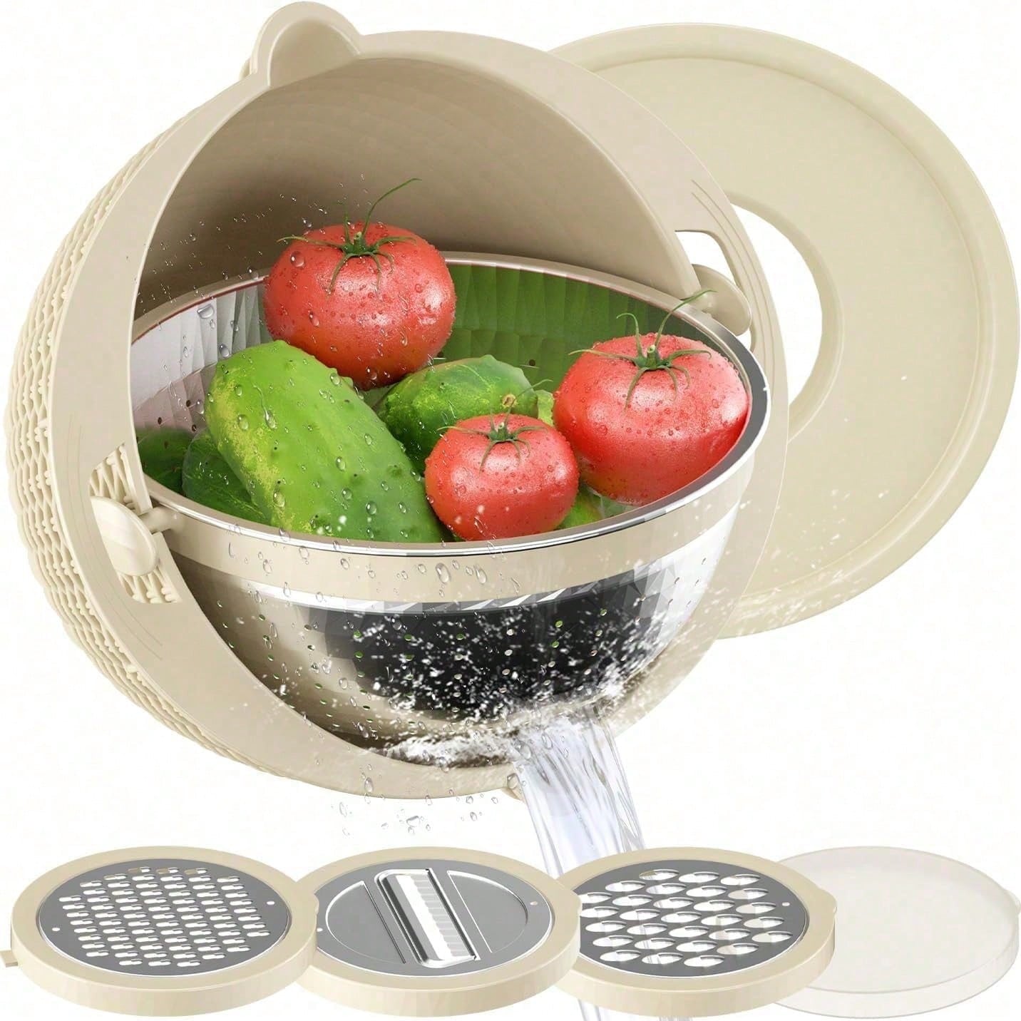 Kitchen Gadgets Set - 4-1 Colander With Bowl Set -