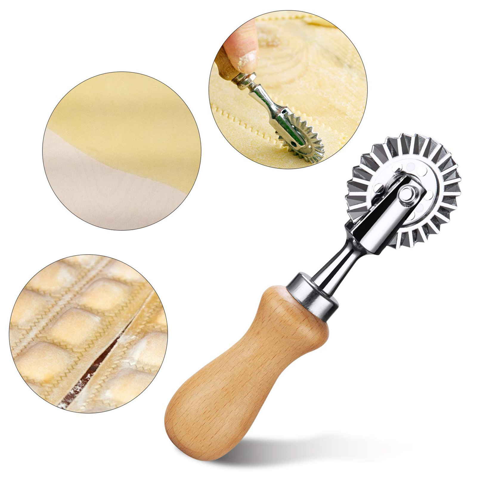 Pasta Measuring Tool - Fusiontec Pastry Wheel Cutter Pasta Ravioli