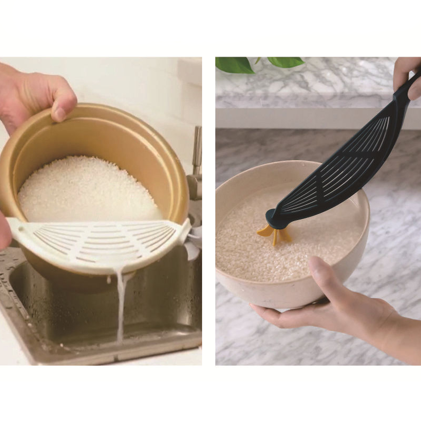 Kitchen Gadgets Rice Filter - New Pot Strainer Plastic Crescent Pan