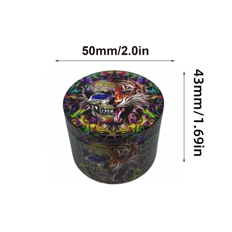 50mm Metal Skull Herb Grinder  - огляд і ціна Kitchen Gadgets Gold