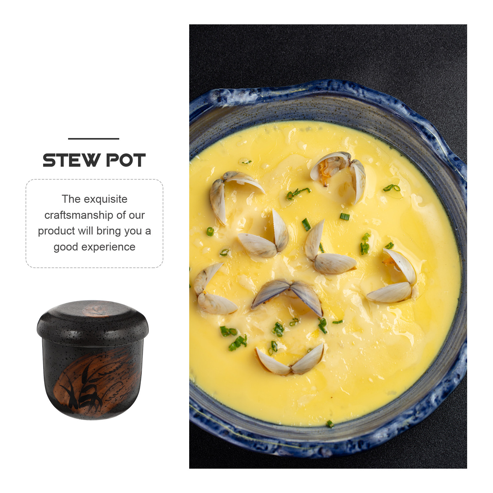 1Pcs Ceramic Stew Bowl Premium - огляд і ціна Kitchen Gadgets Gold