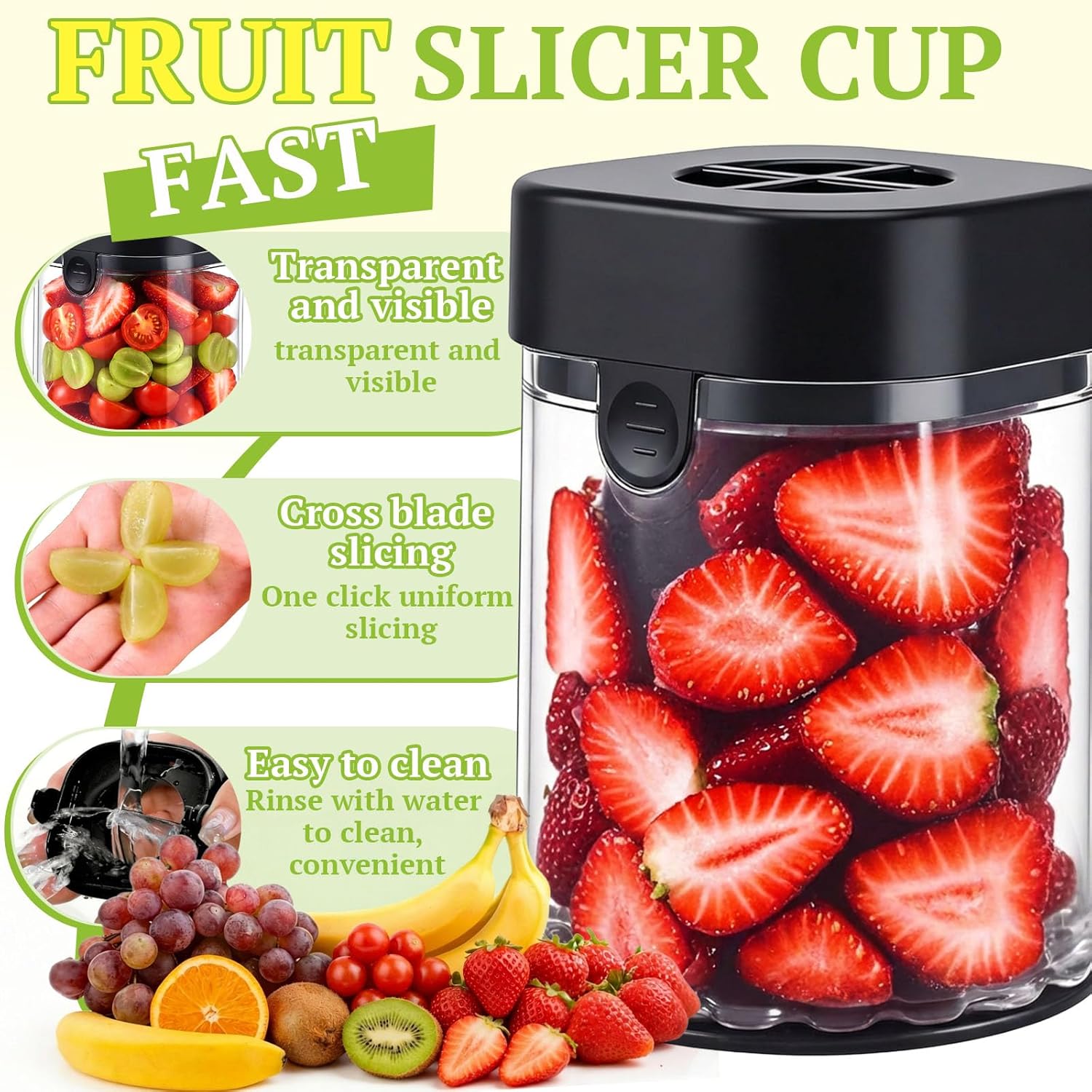 Fruit Slicer Cup, Strawberry S - огляд і ціна Kitchen Gadgets Images