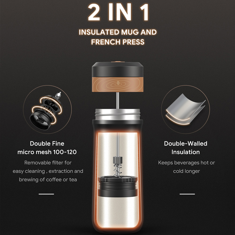ICafilas 320ml Portable French - огляд і ціна French Press Coffee Maker