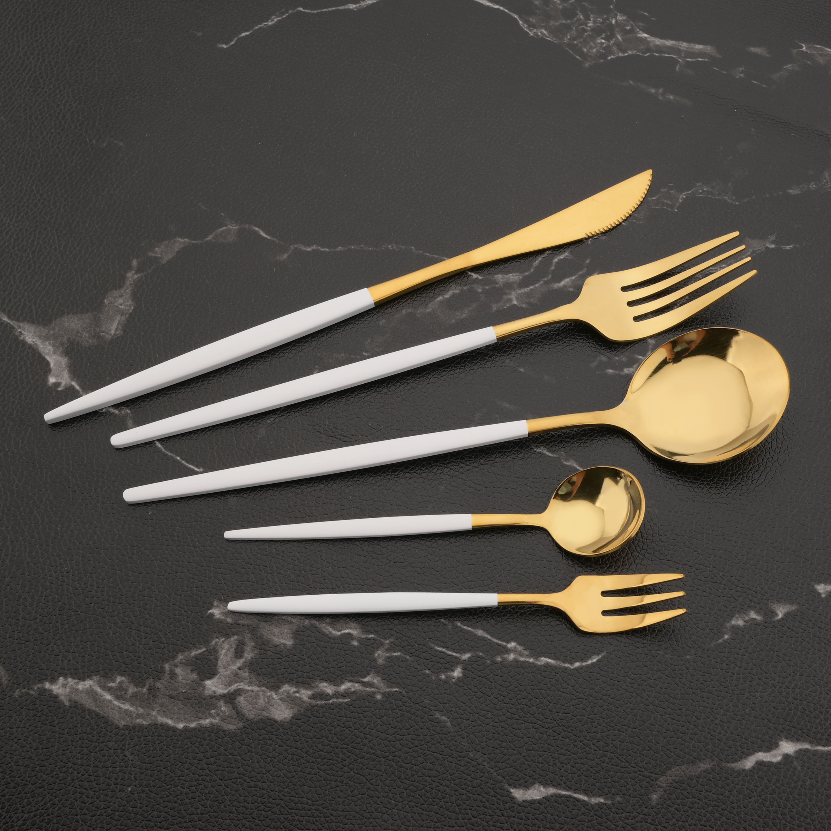 6Pcs Mirror White Gold Tea Spo - огляд і ціна Kitchen Gadgets Gold