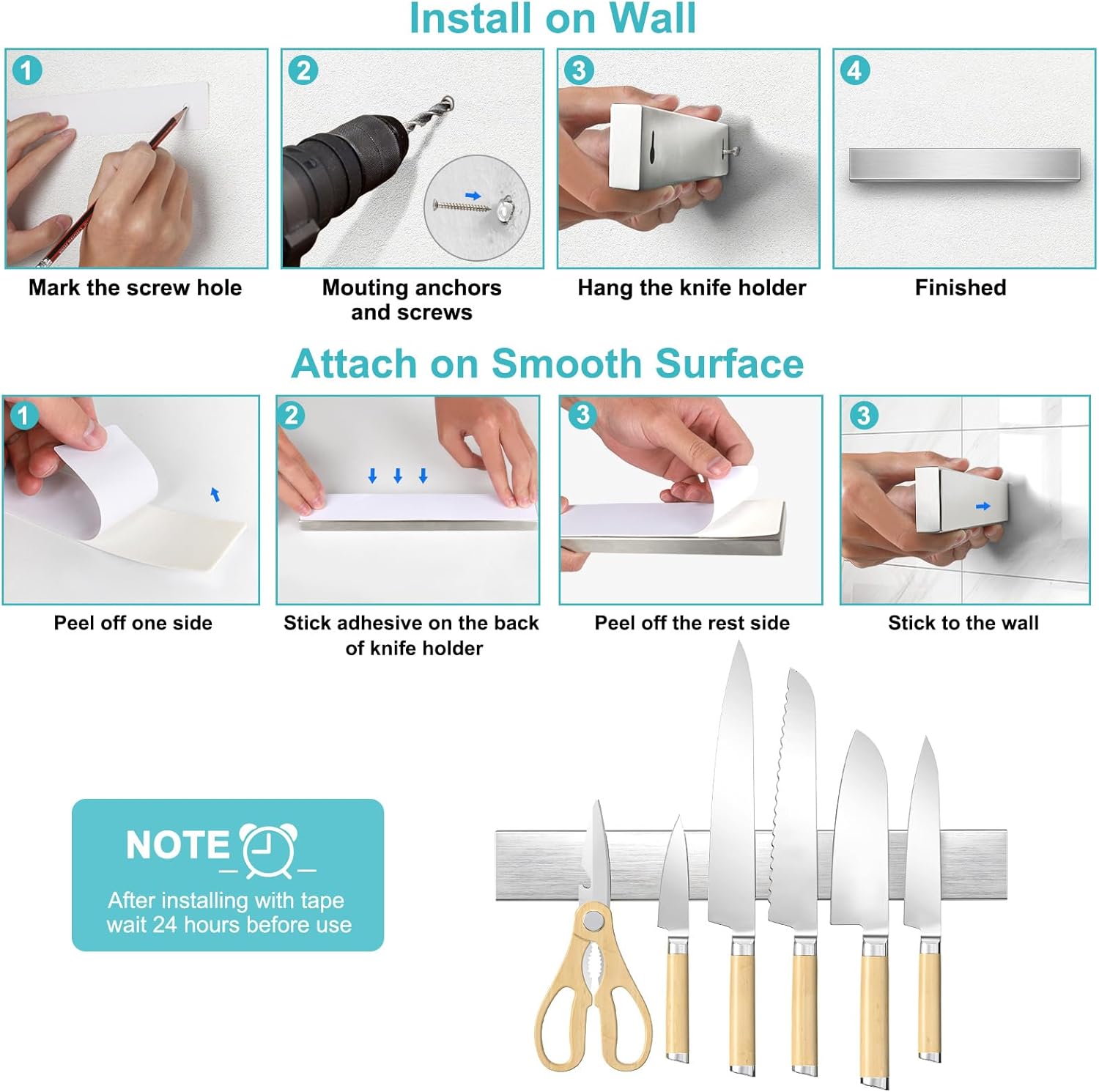 Magnetic Knife Holder for Wall - огляд і ціна Magnetic Knife Strip