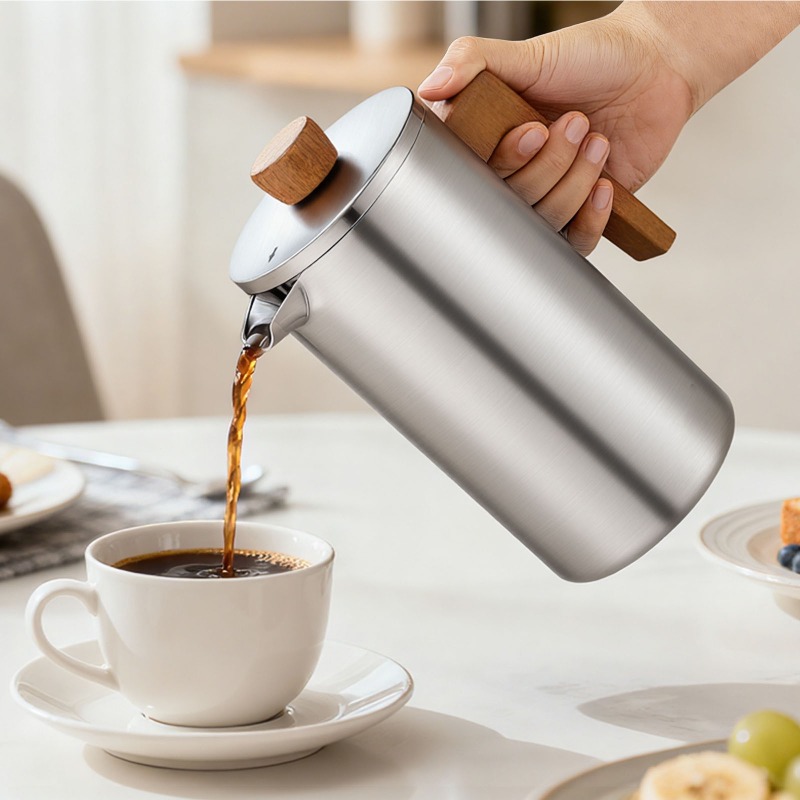 JUSTINLAU 1000ml Stainless Ste - огляд і ціна French Press Coffee Maker