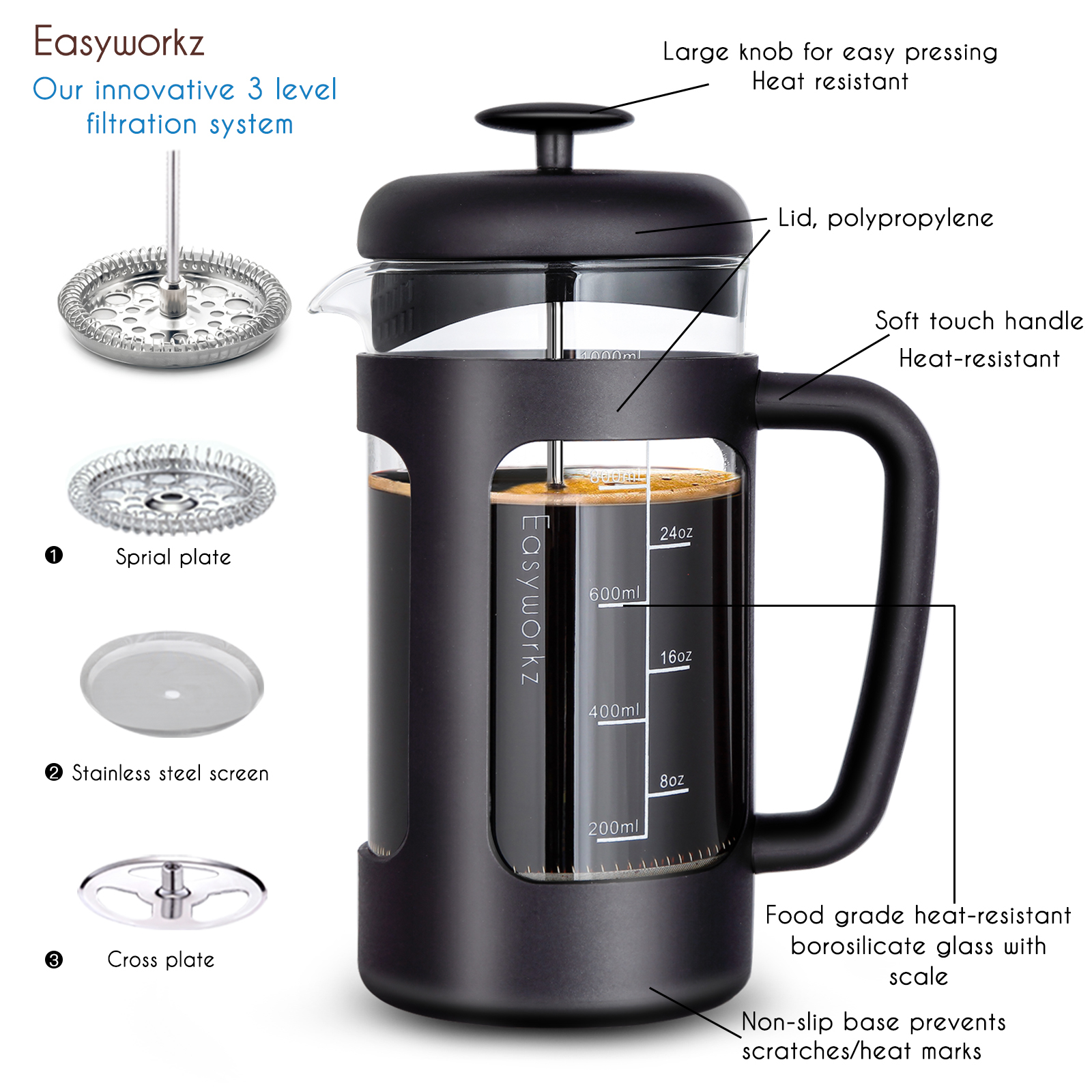 Easyworkz French Press  Coffee - огляд і ціна French Press Coffee Maker