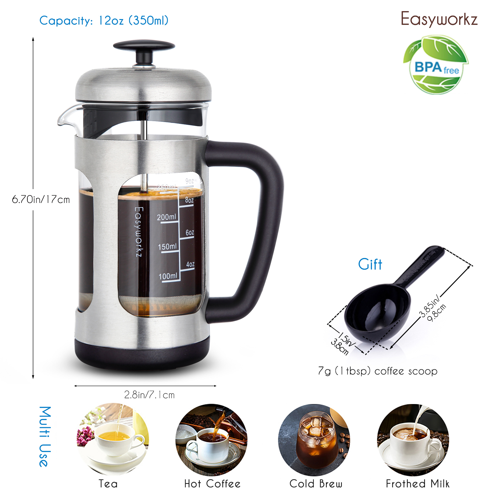 Easyworkz French Press  Coffee - огляд і ціна French Press Coffee Maker