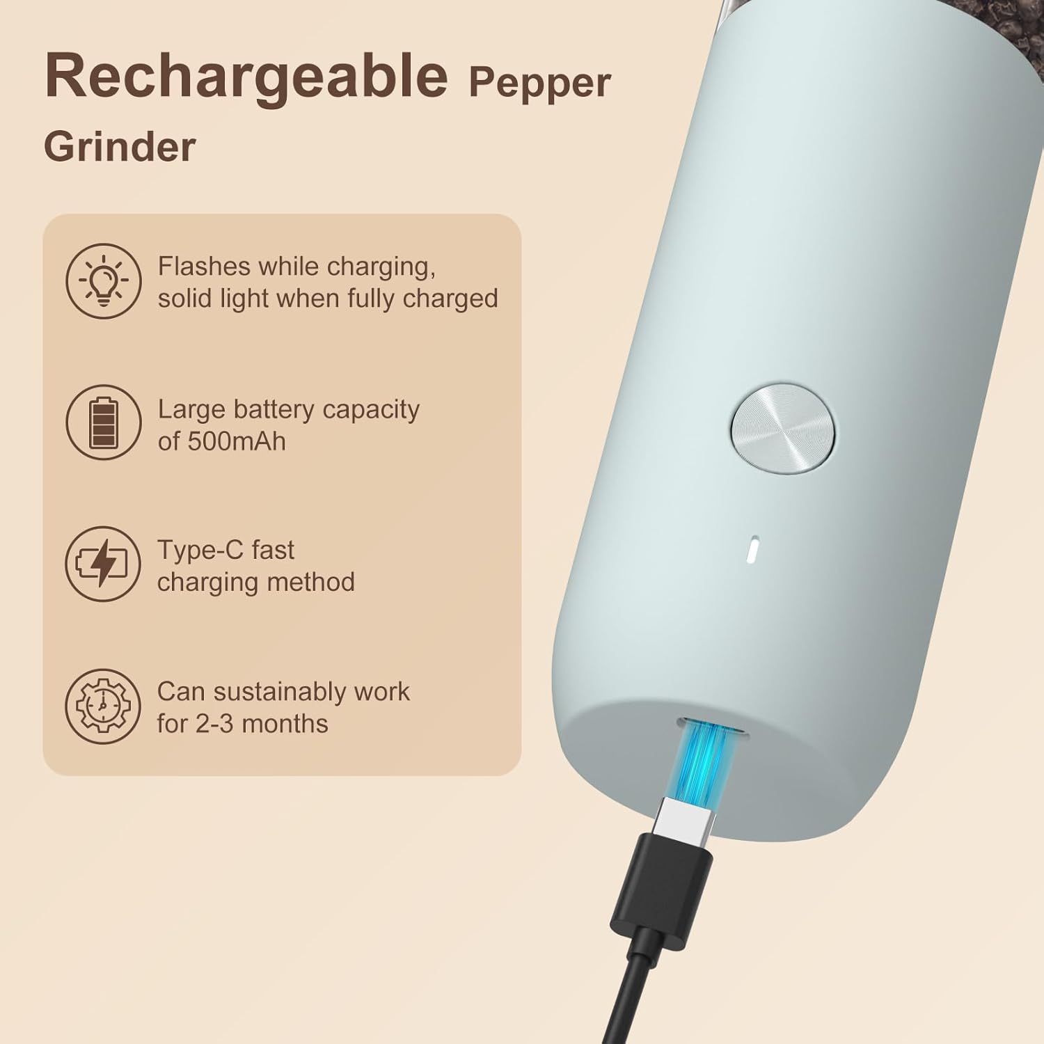 Rechargeable Pepper Grinder wi - огляд і ціна Kitchen Gadgets Images