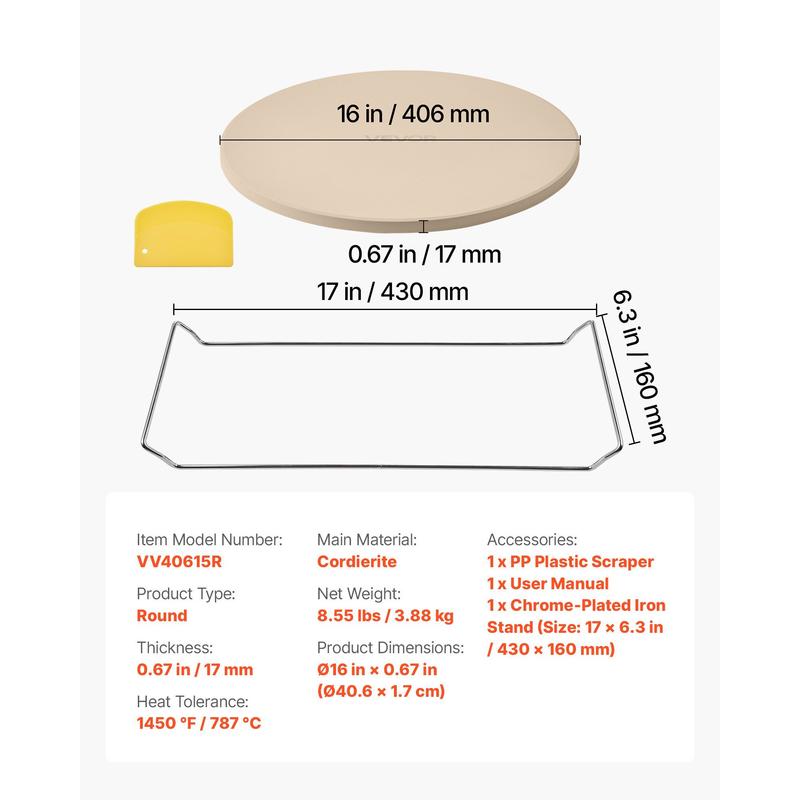 Pizza Stone, 16 in Round Pizza - огляд і ціна Pizza Stone Baking
